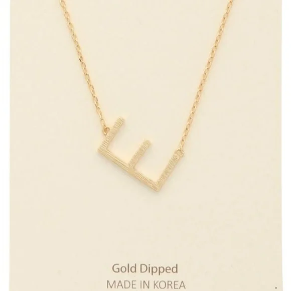 K23 INITIAL NECKLACES Gold Dipped, Brass 17" + 2" extension - Picture 3 of 11